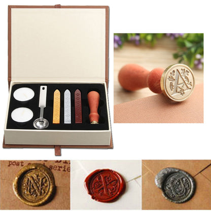 Wax Sealing Kit with Vintage Wax Stamp