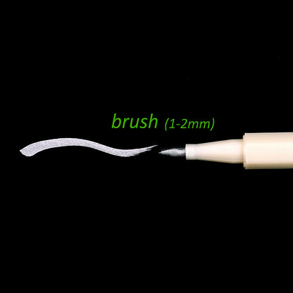 Metallic Brush Marker Pen Set