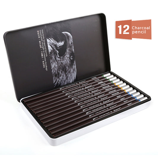 Superior 12Pcs Professional Charcoal Pencils Set For Beginners to Experts