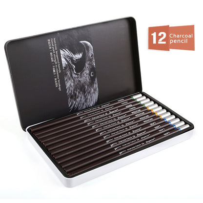 Superior 12Pcs Professional Charcoal Pencils Set For Beginners to Experts